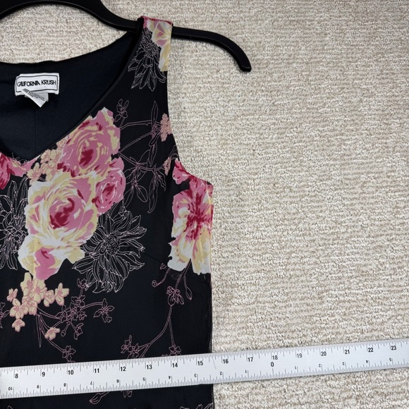 California Krush Vintage Floral Maxi Dress Women's Medium Y2K Dark Romantic Rose - Picture 9 of 12